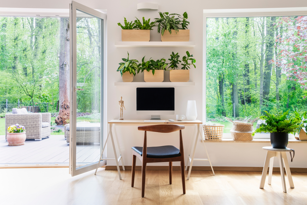 A room with abundant natural light after a small home remodel.
